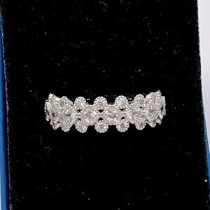 CZ Infinity Band Ring Sterling Silver sz 12.5